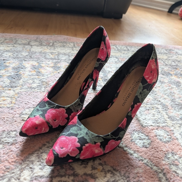 Floral Pink Women's Heels Pointed Toe 6.5 Christian Siriano - Picture 3 of 6